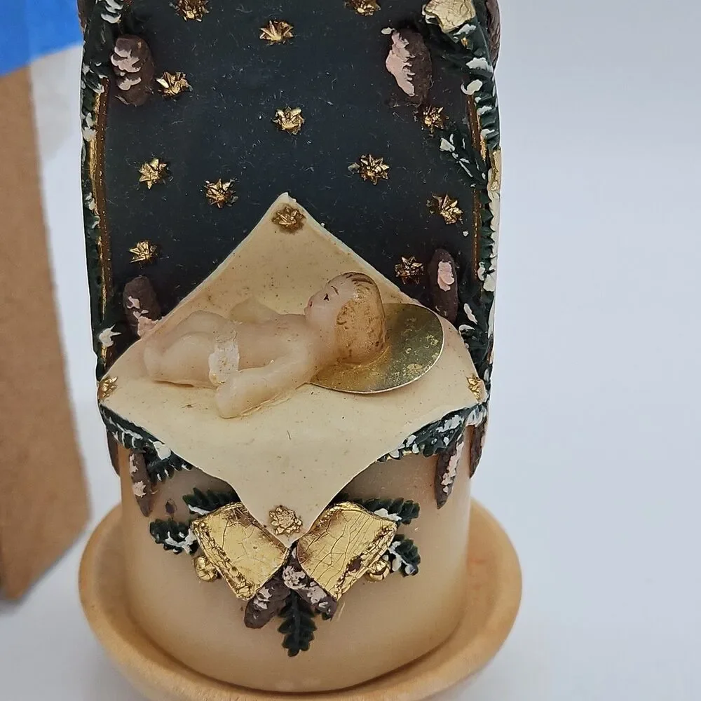 Gautsch Nativity Candle 3D Sculptured Germany 6.5